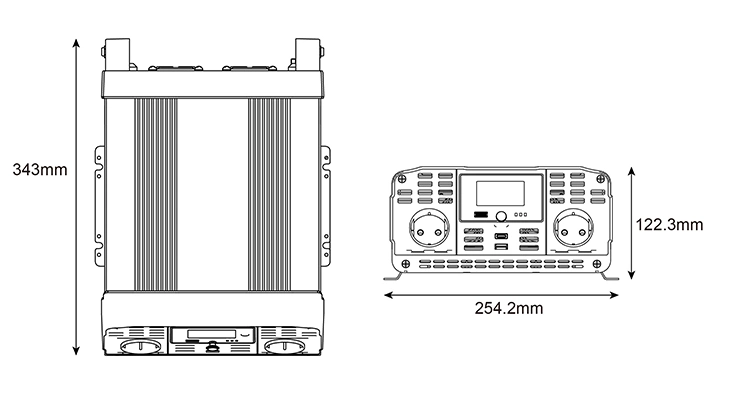 CE RoHS Approved High Efficiency 2000W DC12V/24V AC110V/220V/230V Pure Sine Wave Car Power Inverter